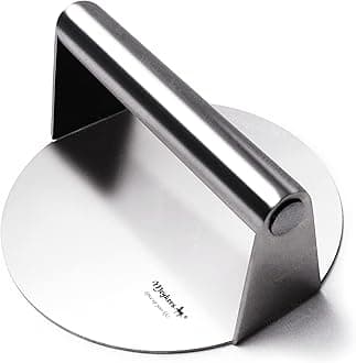 Meykers Smash Burger Press 6.3” Burger Smasher | for Griddle Grill Pan Skillet | Weight Gain Flat Presser Smashburger Maker 304 Stainless Steel | Meat Bacon Sandwich Panini | Tool Kit for BBQ Lover