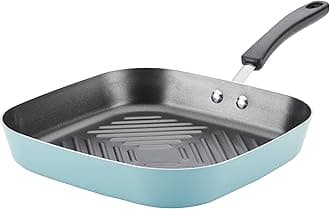 Farberware Cookstart DiamondMax Nonstick Square Deep Grill Pan/Griddle, Dishwasher Safe, 11 Inch - Aqua