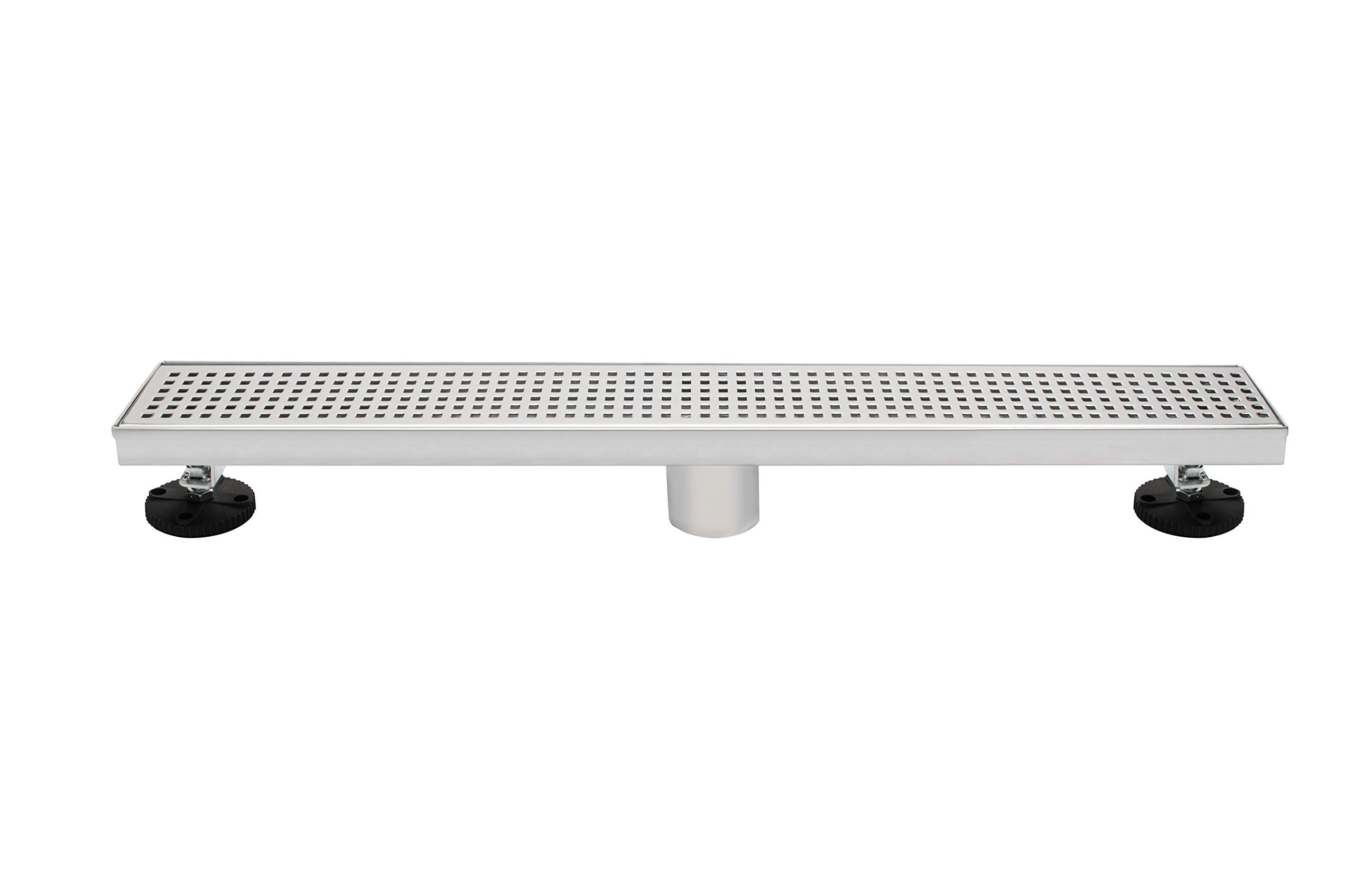 PF WaterWorks PF3001-CH Innova 24” Square Pattern Designer Linear Drain, Chrome