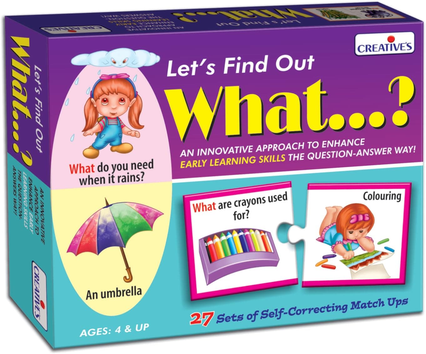 Creative's WH Series | Let's Find out - What? | Question - Answer Puzzles | Learning Games for Kids | Self-Correcting Match Ups Games | Picture Puzzle Games | Preschool Learning Games | Ages 4 & Up