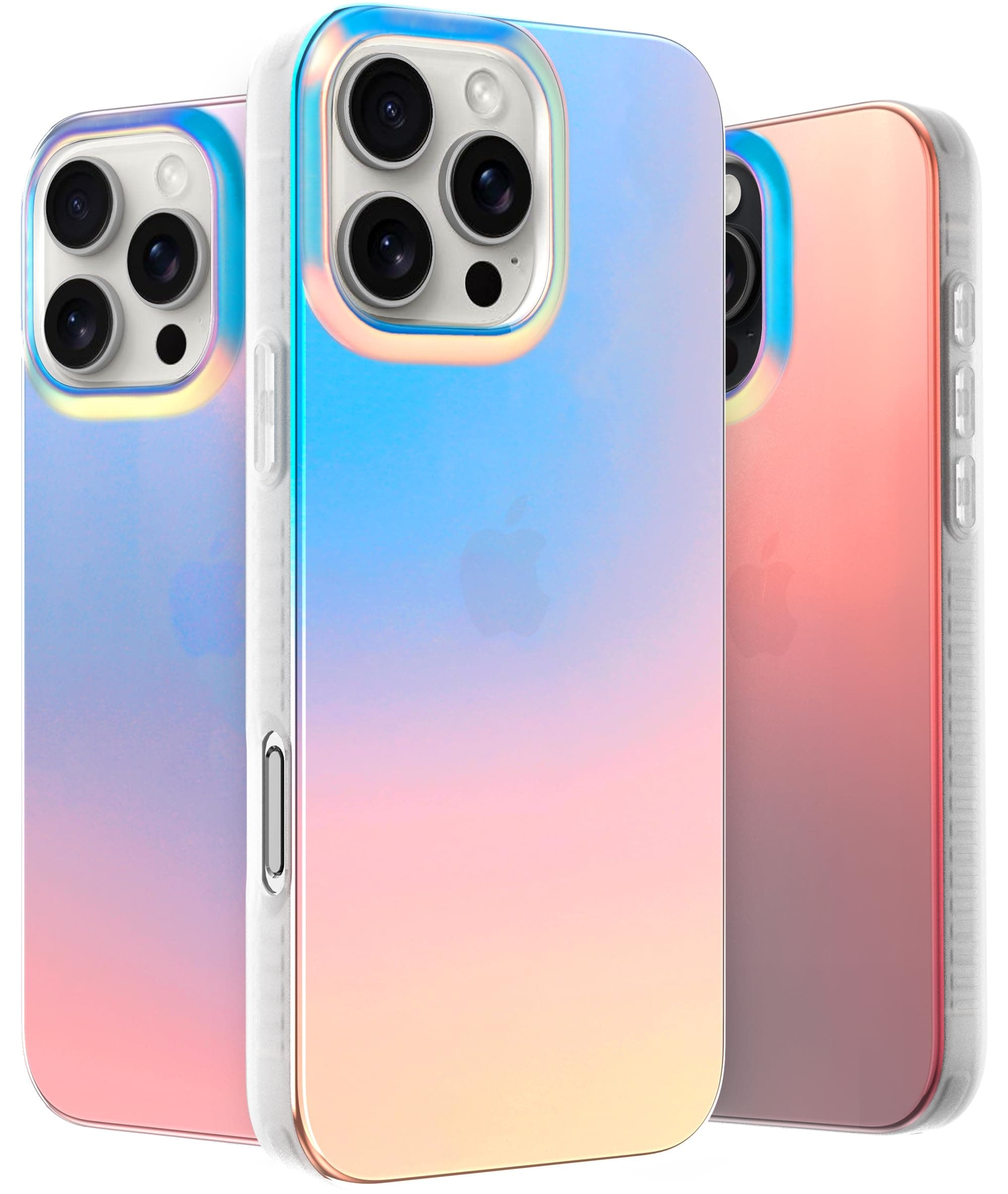 Hue Case for iPhone 16 Pro - [360° Shock-Absorbent Bumper] - [Cute and Unique Phone Cover for Girls and Women] - Fluorescent Holographic Iridescent
