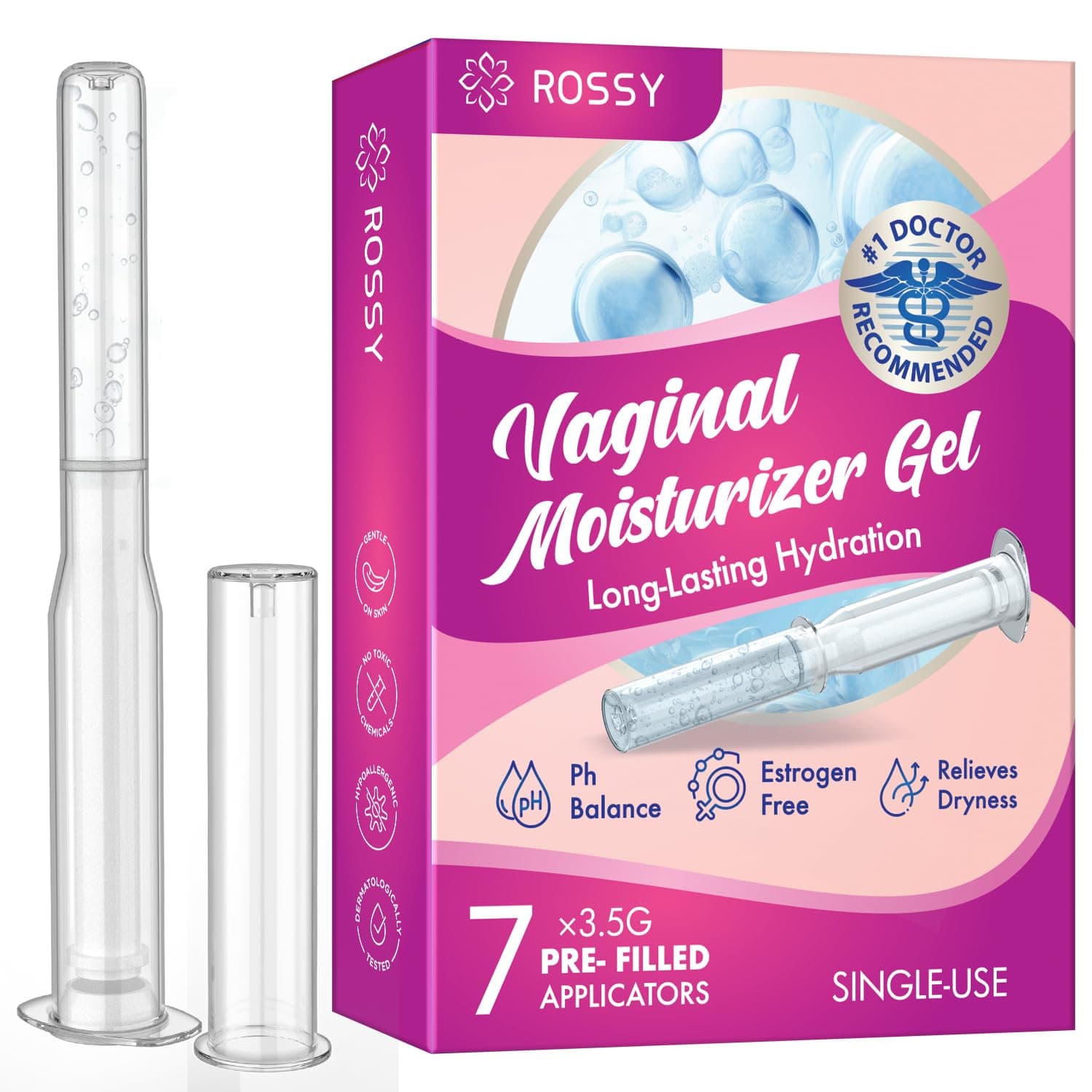 Moisturizing Vaginal 7-Pack Applicator for Women: Vaginal Dryness Solution for Feminine Health - Relieves Itching & Odor PH Balance for Intimate Care