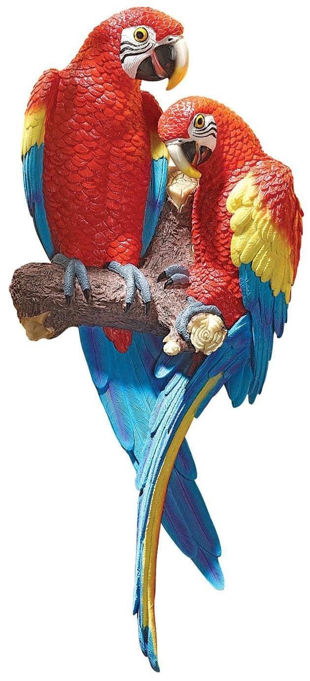 Design Toscano Tropical Scarlet Macaws Wall Sculpture