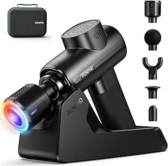 RENPHO Massage Gun Deep Tissue with Charging Stand, Heat and Cold Head, 3200 RPM Muscle Massage Gun with Type-C, for Home Office Workout Full Body Muscle Massage Relax, Active Thermacool Deluxe