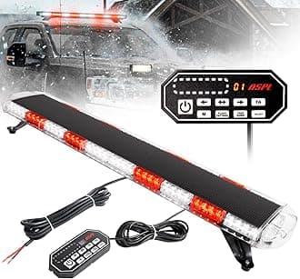 ASPL 47" Low Profile Roof Top Strobe Lights Bar with Controller High Intensity 88 LED Emergency Warning Flashing Traffic Advisor Snow Plow Light for Trucks Vehicles Tow Pickup (Red/White)