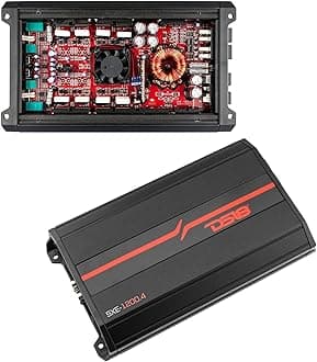 DS18 SXE-1200.4/BK Car Amplifier Stereo Full-Range Class A/B 4-Channel 60x4 RMS @4 OHM 1200 Watts - Powerful and Compact Amp for Speakers in Car Audio System