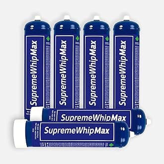 Whipped Cream Dispenser with SupremeWhipMax Chargers Cylinder - Pure Culinary Gas, 0.95L (580 gram) Compatible with Standard Whippers- 1 Carton (6 Cylinders)