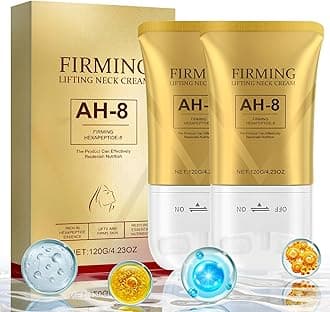 – Ah-8 Firming Neck Cream,Neck Firming Cream,Tighten and Lift Neck Cream with Hexapeptide,Double Roller Massage, Reduce Wrinkles Fine Lines and Double Chin, Firm,Moisturizing(120g)-2Pcs