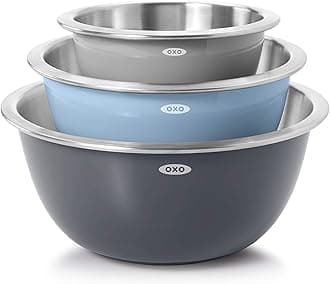 Good Grips 3-Piece Stainless Steel Mixing Bowl Set - Blue/Gray
