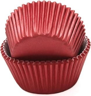 Chef Craft Classic Cupcake Liners, Paper Cake Cases, Muffin Cups, 50 Count, Dark Red
