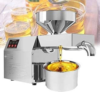 820W Oil Press Machine Home Hot & Cold Oil Extraction Machine Stainless Steel for Sesame Flaxseed Walnut Sunflower Seed Automatic Temperature Constant