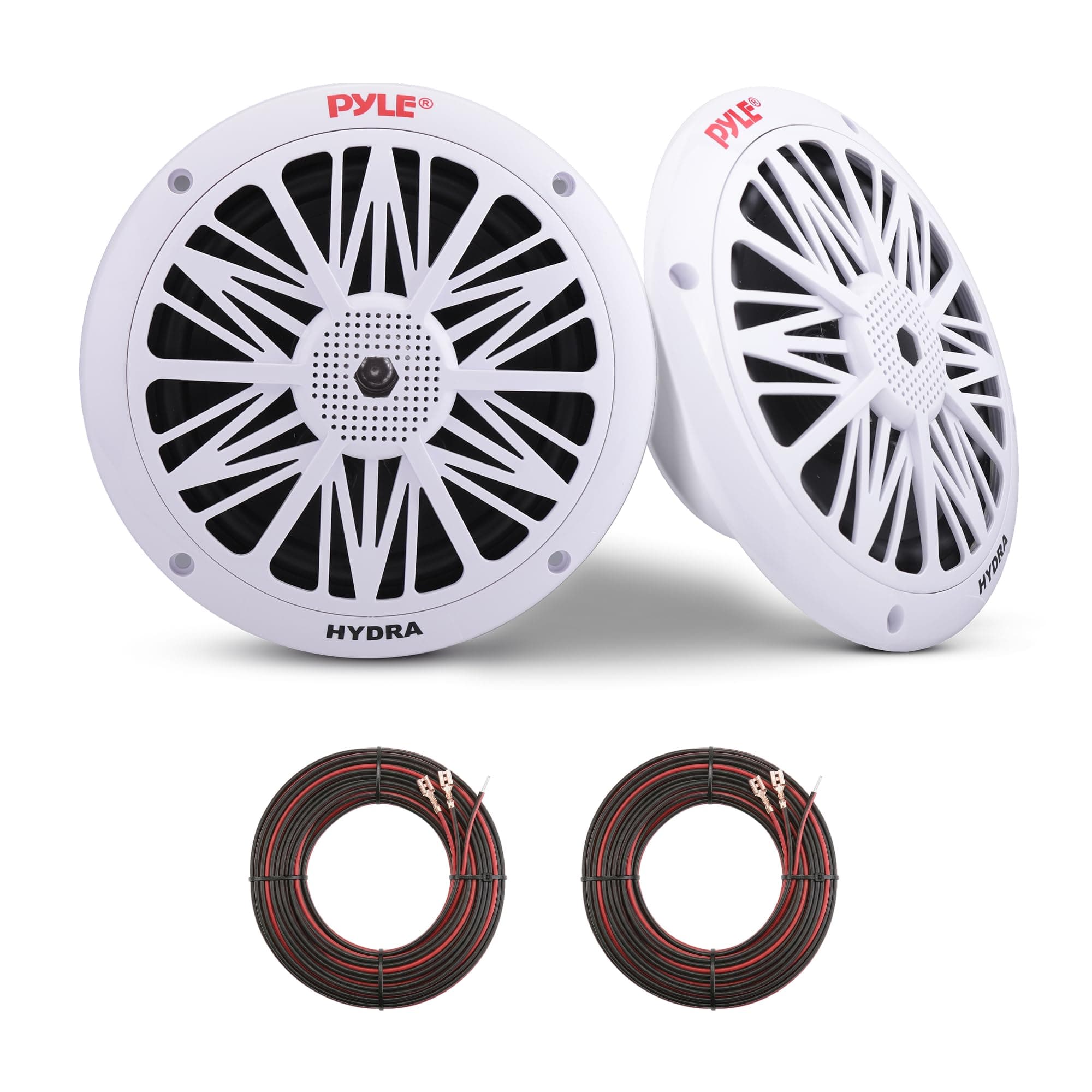 Pyle Embedded Fully Waterproof Car 2-Way Full Range Speaker Double Cone Marine Speakers 6.5 Inch (Set of 2) Round Output 200...