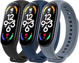 Wanme Bands Compatible with Xiaomi Mi Band 7 Replacement Strap Women Men, Soft Silicone Sport Strap for Xiaomi Mi Band 7 Bands Wristband Accessories