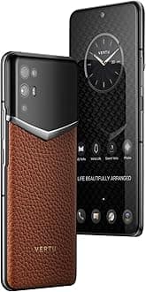 VERTU iVertu Calfskin 5G Phone, Unlocked Smartphone, Secure Encrypted, 64MP Camera, 12+512G, 120Hz FHD+(1080 * 2400) OLED Display, Dual SIM, Fast Charge (Caramel Brown)