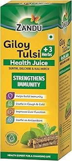 - Giloy Tulsi Health Juice with 3 added Herbs, 1 L, Pure and Natural, Builds Immunity, Antioxidant, Improves Liver Function