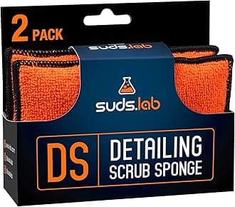 Suds Lab DS Microfiber Detailing Scrub Pad 2 Pack - Car Interior Cleaning & Detailing Microfiber Scrub Pads - Safe On Leather, Vinyl, Plastic, Etc.