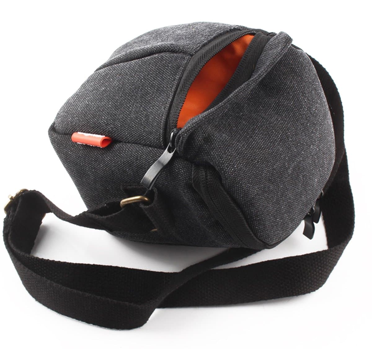 JUNIPA Camera case bag Canvas for Sony A5000 A5100 A6000 NEX-5T 5R NEX-7 NEX-6 (Black)