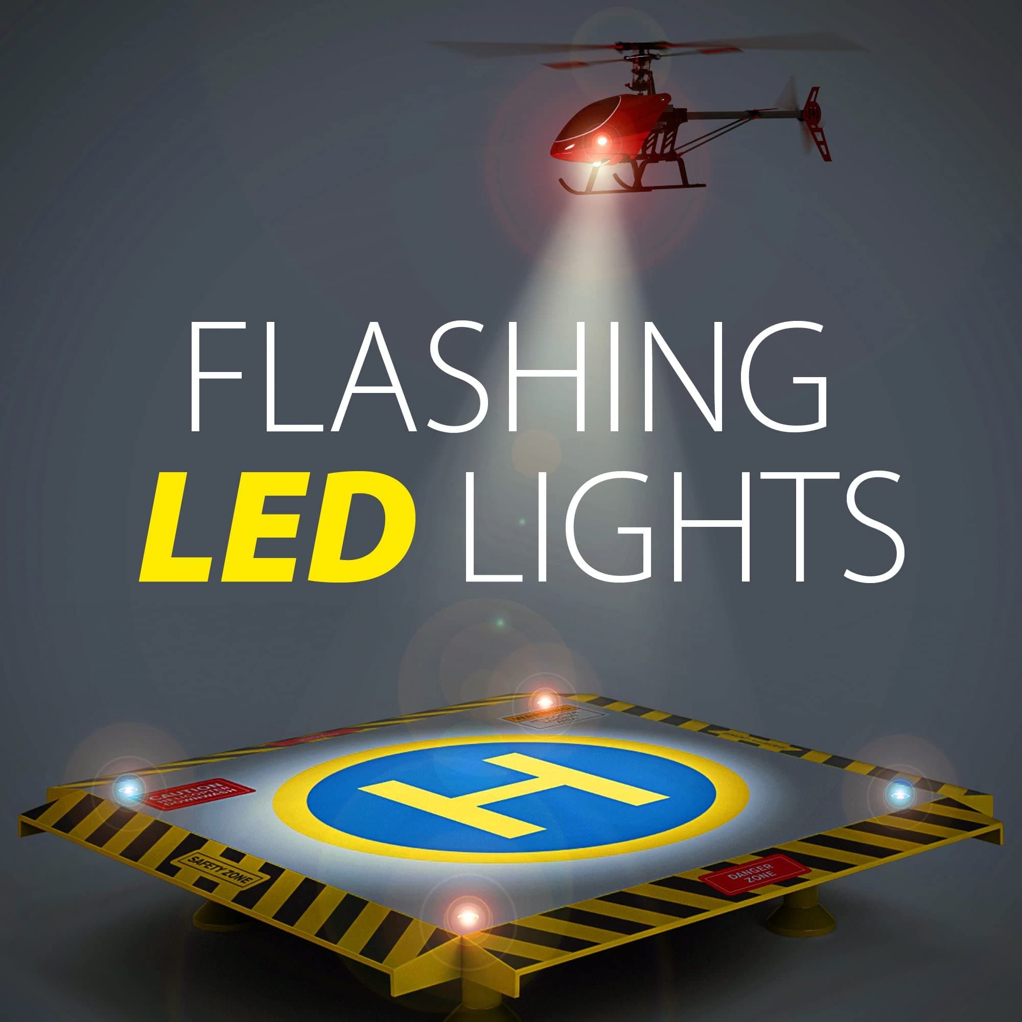 Remote Control Helicopter Landing Pad - Complete Edition - LED Lights Installed - Suitable for RC Helicopters, Quadcopters, Drones, Syma Helicopters