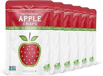 - Nature’s Turn Freeze-Dried Apple Crisps – Healthy, Gluten-Free, Crispy & Delicious, Plant-Based Snack, Ideal for Cereal, Smoothies, School Lunches, & On-the-Go, Bags of 6 (1.2 oz Each)