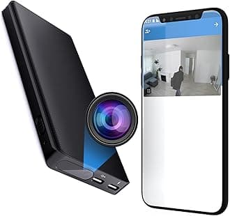 JUSTSTONE Hidden Camera, Mini Portable Camera, 10000mAh Rechargeable, 1080P Security Camera Nanny Cam for Home or Outdoor,No WiFi Needed