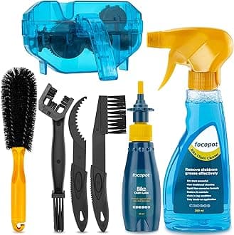 Bike Cleaning Kit Including Bicycle Chain Cleaner Degreaser,Cycling Chain Lube,Cleaner Brush Tool,Scrubber,Suitable for Mountain/MTB,Ebike,Road Bike and Trail Bikes