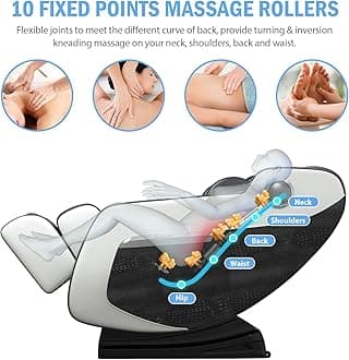 Massage Chair,Full Body Zero Gravity Recliner with Bluetooth, Hip Heating, Foot Massage and Air Massage System for Home Office, Gift for mom/dad (Black)