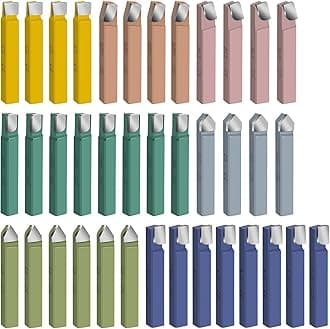 38PCS 5/16" Metal Lathe Cutting Tools,C-6 Carbide Tip Cutter Tool Bit Cutting Set,Milling Welding Bit Lathe Cutting Tool Kit for Metal Lathe Tooling