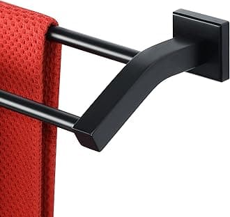 Double Bath Towel Bars Towel Racks for Bathroom,Wall Mount Towel Holder Heavy Duty 16-Inch Towel Hanger Rail,SUS304 Stainless Steel Matte Black