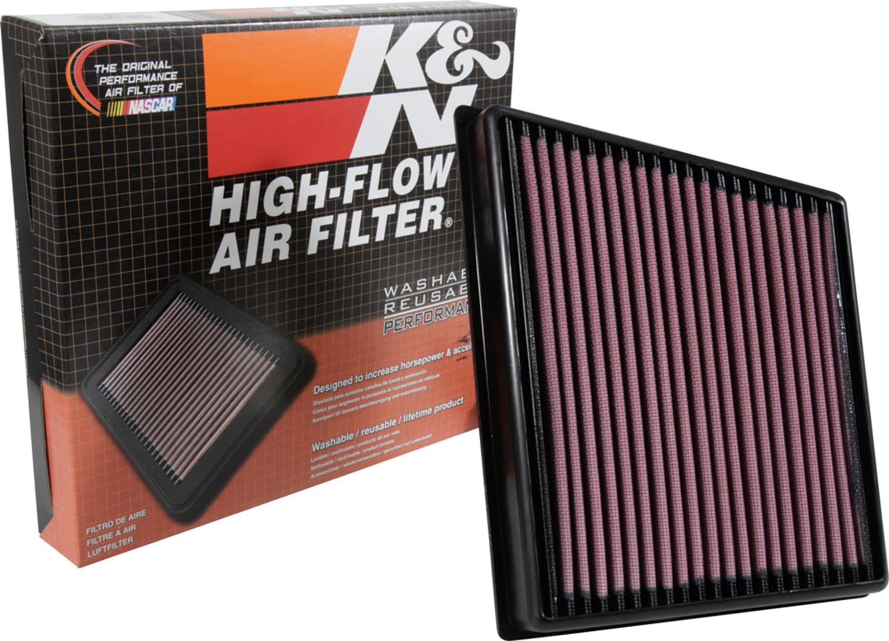 K&N Engine Air Filter: Increase Power & Towing, Washable, Premium, Replacement Air Filter: Compatible with 2015-2019 JAGUAR/LAND ROVER (F-Pace, XF, XE, Range Rover Velar), 33-3074