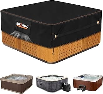 Outdoor SPA Hot Tub Cover Waterproof Square 73 x 73 inch fit 72 x 72 or 71 x 71 or 70 x 70 or 6 ft x 6 ft 420D Heavy Duty Cub Hot Tub Lid Protectors Protective Cover Cap