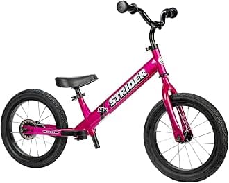 Strider 14x Classic, Balance Bike for Kids 3 to 6 Years - Includes Custom Grips, Padded Seat, Performance Footrest & All-Purpose Tires - Easy Assembly & Adjustments