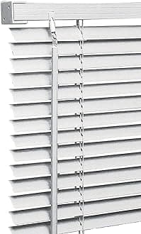 My Home Store PVC window Venetian Blind Blinds Easy Fit Trimmable Fittings Window Treatment Shutter Twist Open Close (White-PVC, 75cm wide (29.5") x 150cm Drop)