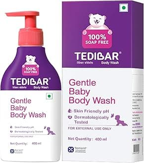 Tedibar Rich Moisturising Baby Body Wash 400ml with Skin Friendly PH | 100% Soap & Alkali Free | Prevents Dryness & Rahses | Dermatologically Test