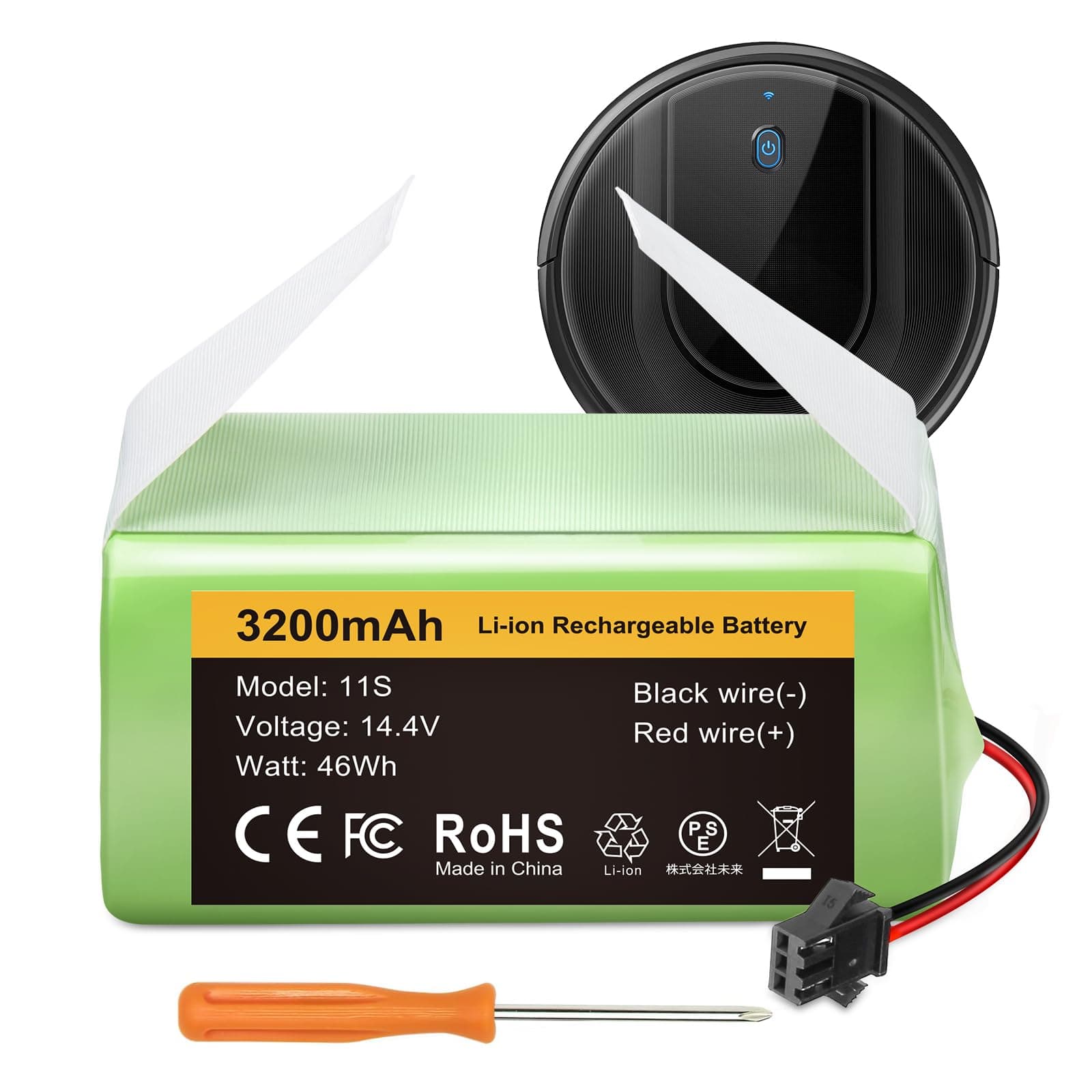 FirstPower 3.2Ah Compatible with Eufy Battery Replacement - Eufy 11s Battery, 11S Plus, 11S MAX, 12, 15C MAX, 15C, 30, 30C MAX, G10 Hybrid, G20 & Ecovacs Deebot N79DN622...