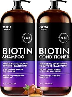 Biotin Shampoo and Conditioner Shampoo for Thinning Hair and Hair Loss - Routine Shampoo and Conditioner for Women Hair Loss Hair Thickening Shampoo - Biotin Shampoo and Conditioner for Hair Growth