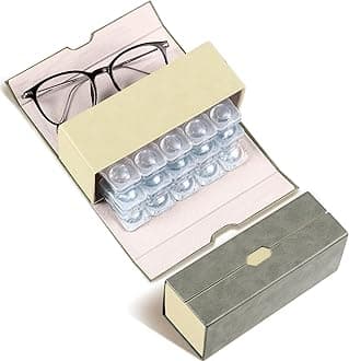 Flutesan Daily Contact Lens Case and glasses Organizer 2 in 1 Double Sided Portable Contact Lens Travel Case for Travel Outdoor Daily Use, Storage up to 30 Lense(Gray)
