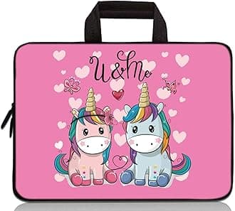 11" 11.6" 12" 12.1" 12.5" inch Laptop Carrying Bag Chromebook Case Notebook Ultrabook Bag Tablet Cover Neoprene Fit Samsung Google Acer HP DELL Lenovo Asus (Cute Small Unicorns)