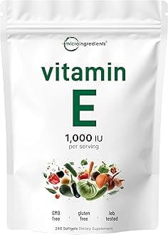 Vitamin E 1000 IU, 240 Softgels | Pure Vitamin E Oil Pills | Antioxidant Supplements for Skin and Face | Non-GMO, Gluten Free
