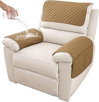 Sofa Armrest Cover, Headrest Cover for Recliner Chair Arm Cover,Armchair Slipcover Nonslip Quilted Furniture Protector for Pets Leather Sofa Couch
