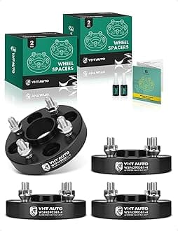 YHTAUTO 4x100 Hub Centric Wheel Spacers 1 inch Fits Honda Civic, Accord, Mini Cooper, Acura, Kia, Mitsubishi Model, 4 Lug Wheel Tire Spacers w/ M12x1.5 Studs and 56.1mm Hub Bore, 4PCS Black