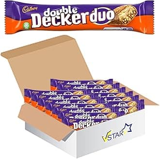 VSTARAll Chocolate Bars Collection (Cadbury Double Decker Duo Bar 74g, Half Box), 1.0 count
