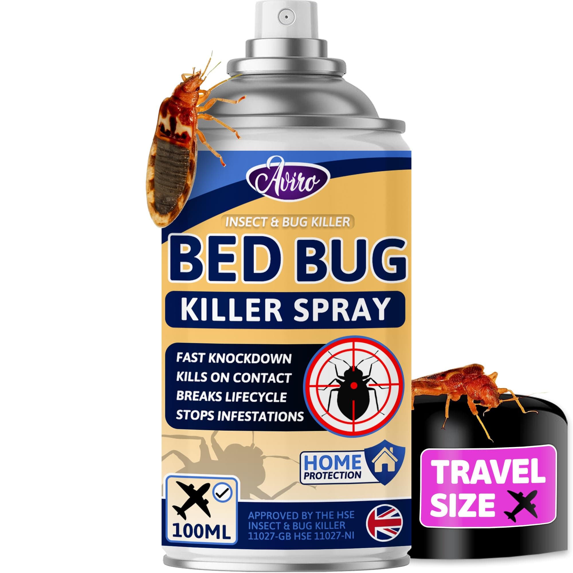 Travel Bedbug Spray - Fast Acting Professional Grade Killer for Immediate Control & Treatment of Bed Bugs & Dust Mites. Bed Bug Protection Perfect for Travel. 100ml