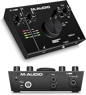 M-AUDIO AIR 192x4 USB C Audio Interface for Recording, Podcasting, Streaming with Studio Quality Sound, 1 XLR in and Music Production Software