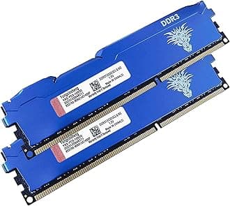 Yongxinsheng DDR3 16GB Kit (8GBx2) Desktop RAM 1333MHz PC3-10600 UDIMM Non-ECC Unbuffered 1.5V 2Rx8 Dual Rank 240 Pin CL9 PC Computer Memory Upgrade Module (Blue)