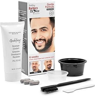 Godefroy Barbers Choice 3 Application Beard and Mustache Color, Natural Black, 0.3 Pound by Godefroy