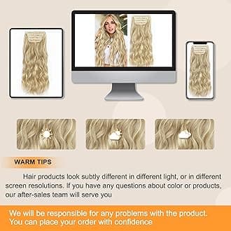 ALXNAN Clip in Long Wavy Synthetic Hair Extension 24 Inch Beach Blonde 4PCS Thick Hairpieces Fiber Double Weft Hair for Women