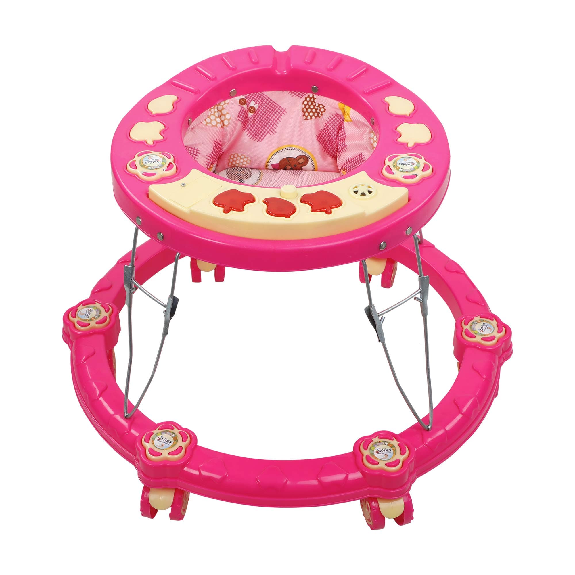 ODELEE Panda Musical Baby Walker (Pink)