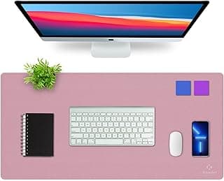 K KNODEL Sewing Leather Desk Mat, Large Mouse and Keyboard Pad, Computer and Laptop Mat for Home and Office, Desktop Protector and Blotter