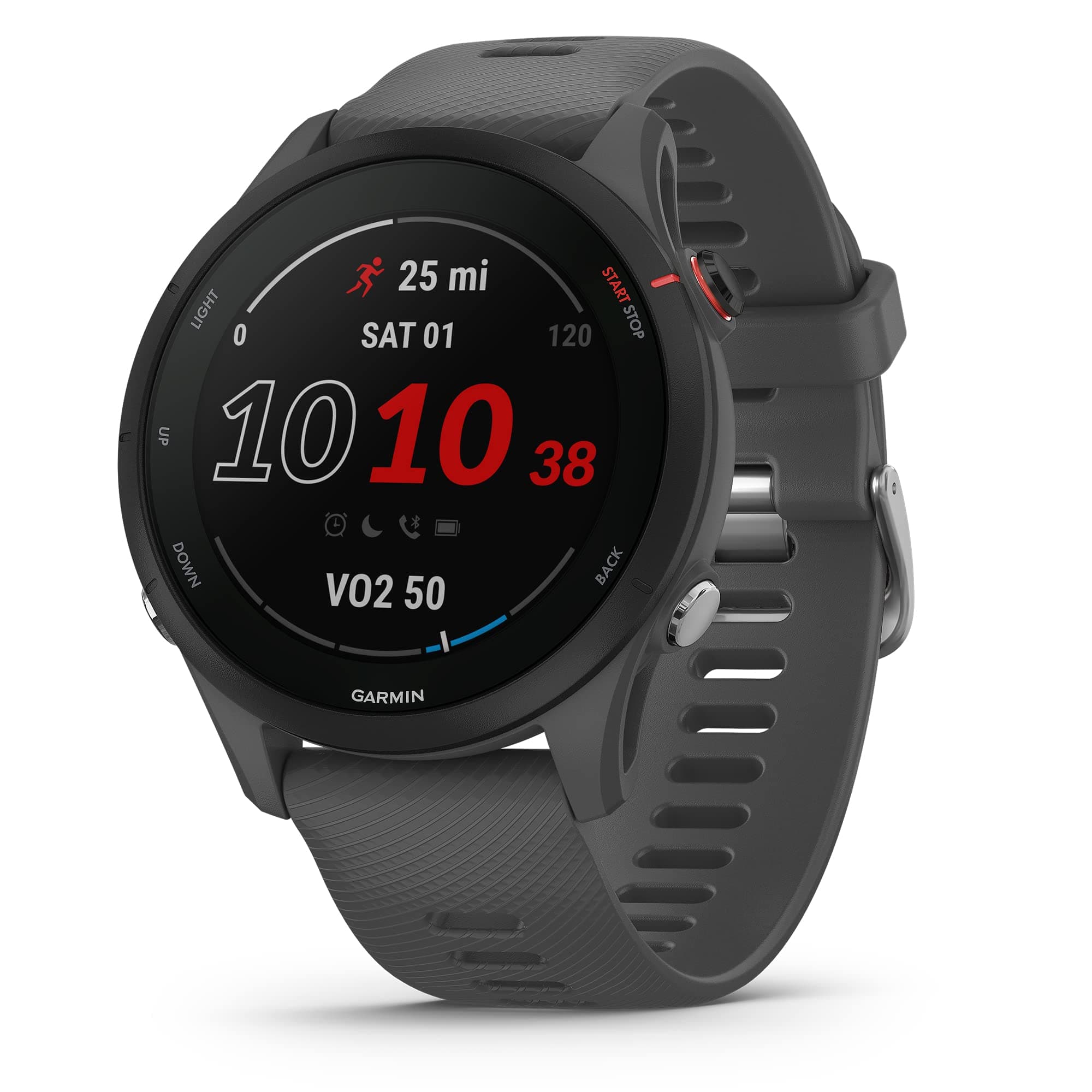 Garmin Forerunner 255, 46mm GPS running smartwatch, lightweight, advanced training & insights, safety & tracking features, up to 14 days battery life