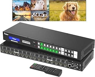 4x2 HDMI Video Wall Controller & 8x8 Seamless Matrix | Web GUI & App Control | Custom Splicing Modes (4x2, 2x4, 2x2, 1x8, etc.) | 4K@30Hz, EDID, HDCP, 3.5mm Audio Support